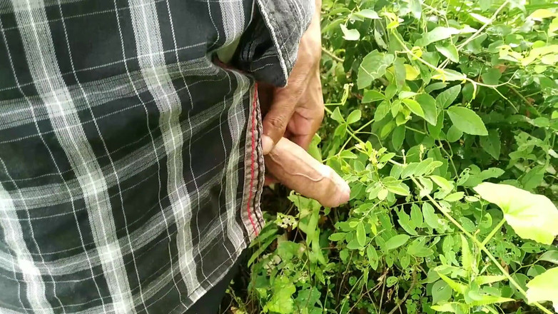 Desimast7: Красивая играет с членом в саду