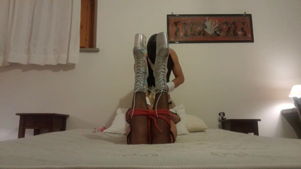 LauraOnHeels: Laura with blonde pigtails and high heels throated and fucked