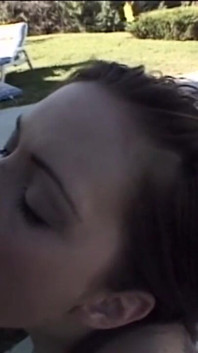 Young Slut Enjoys a Deep Blowjob Poolside