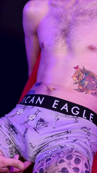 Guy 35 - Tattooed Twink with a Big Uncut Cock and a 7 Day Load Cums 3 Times