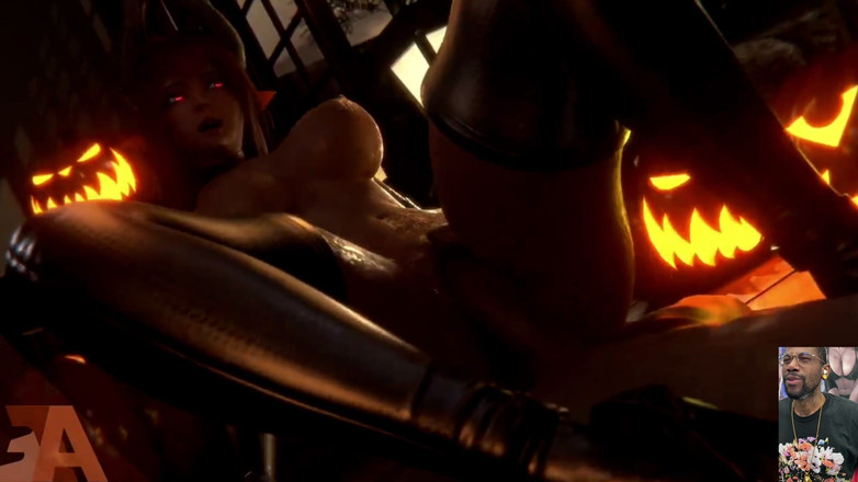 Good news media: Суккуб на Хеллоуїн отримує кремпай в її лису пизду, Джемма отримує її обличчя вкрите спермою