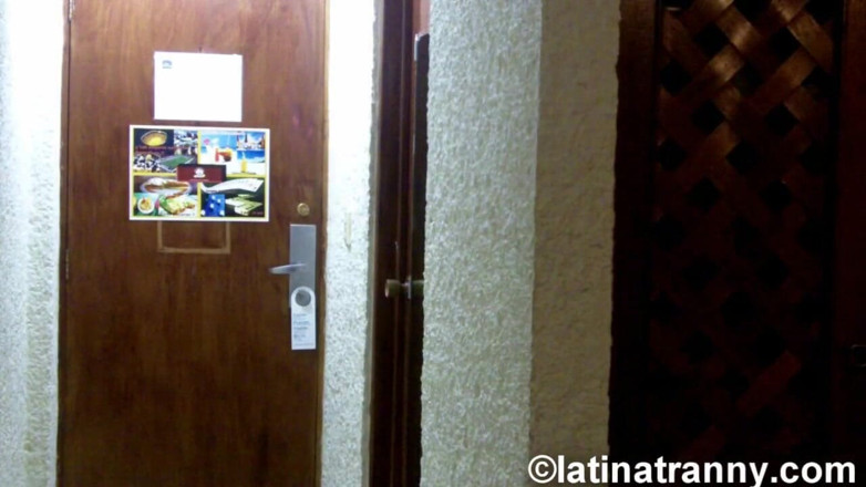 Nikki Montero: Crazy TS Nicole Montero jerking off the hotel hall in...