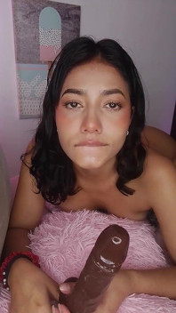 Petite Cute Teen Taking Cum Load in Her Slutty Mouth