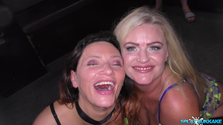 100% Amateur Gangbang and Bukkake from the UK!: Sexy Kimberley a Niki jsou pokryty mrdkou 2