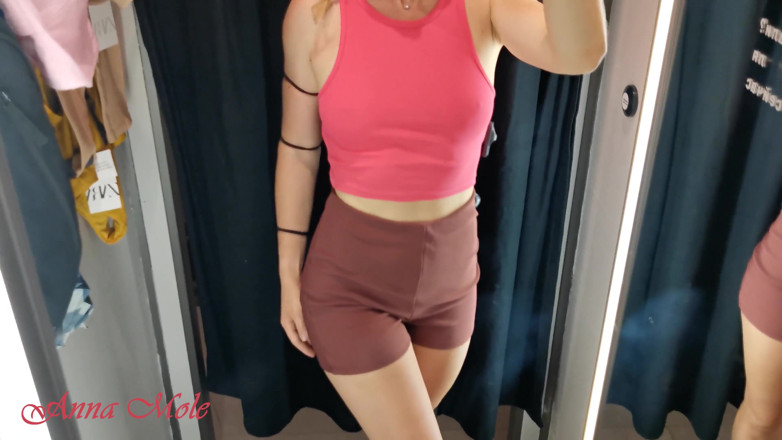 Anna Mole: A girl with a perfect figure and small breasts tries...