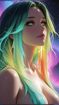 발광 눈의 코스믹 네온 뷰티 초상화 꿈같은 판타지 Ai Art 슬라이드쇼