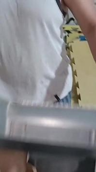 Horny Stepdaughter Walking Nude in Gyam, Pervert Stepfather Filming Her Move