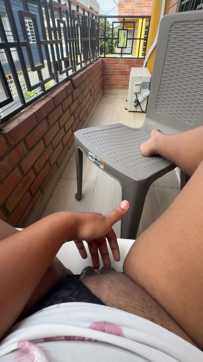 EMY_AND_JONH: Fucking My Wet Pussy on My Neighbors' Balcony
