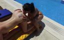 Lovekino: Oiled up Hot Threesome at the Pool