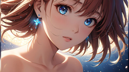 LustRender: Erecent: una bellissima giovane donna avvolta nella luce celeste