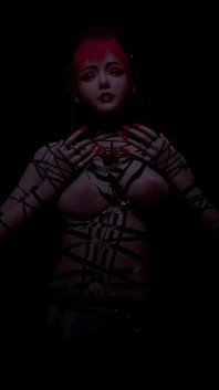 3d pelirroja asiática puta vistiendo sexy vestido cosplay