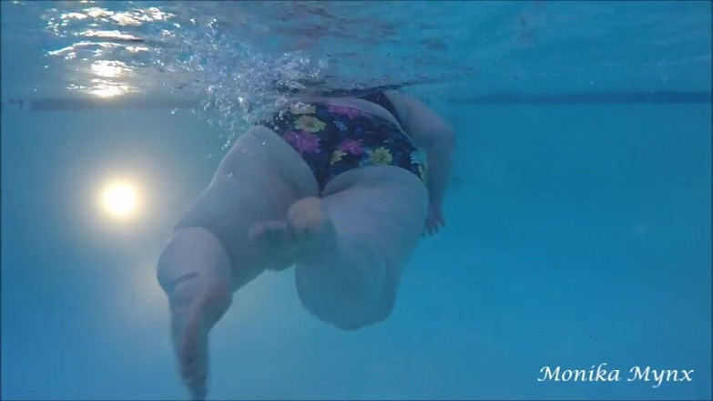 BBW Pleasures: SSBBW walk and swim in pool