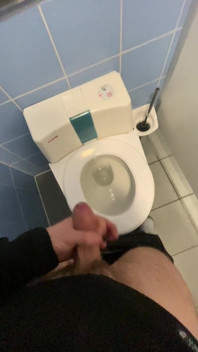 First Cum in the Public Toilet
