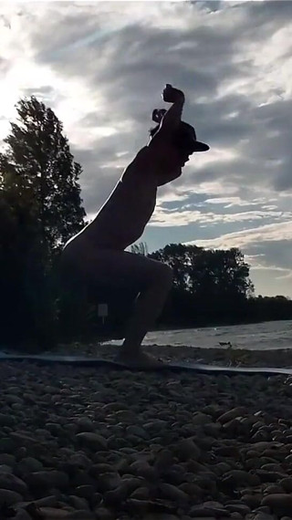 Slender Nudist Boy Does Yoga Nude on a Naturist Beach. Naked Yoga Video by Jon Arteen Gay Porn Model