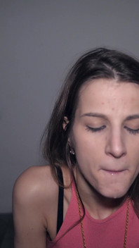 Dina 18 Plus Sucks Cock in the Stairwell