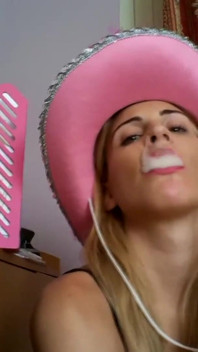 Pink Pantyhose Blonde Smoking