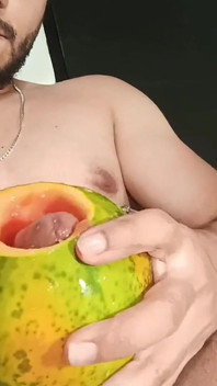 New Video of Fucking Fruit. Papaya's Turn