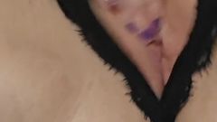 Wearing Crouchless Knickers Rubbing My Pussy Moaning Orgasms