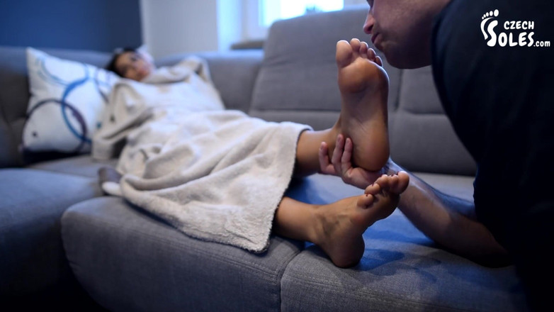 Czech Soles - foot fetish content: Worshiping Satin's arched feet