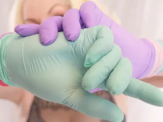 Arya Grander: ASMR: 4 layers of nitrile gloves and cookie