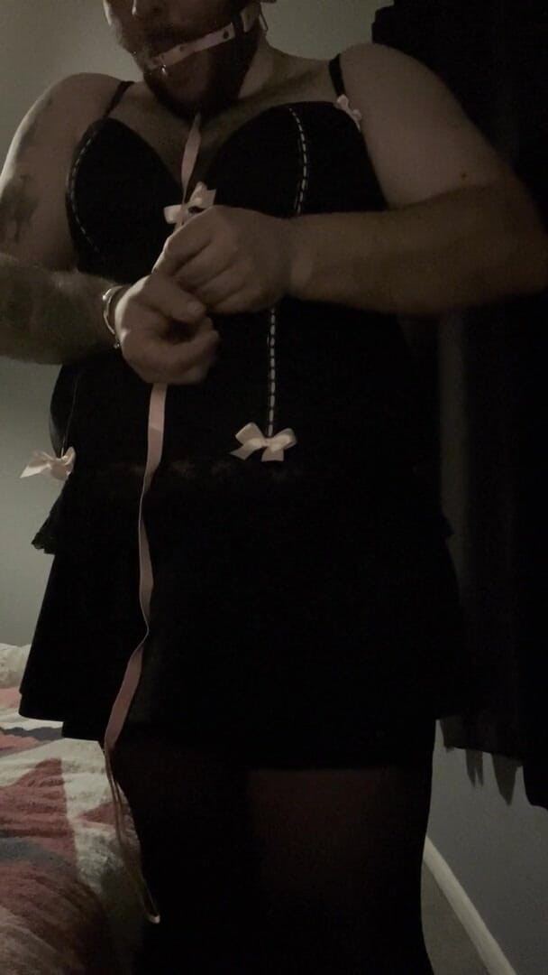Shaun Cbt: Anal Crossdressers Cuffed Cock and Ball with Pierced Nipples