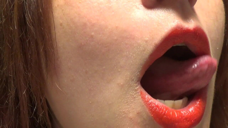 Goddess Misha Goldy: French kissing with me! Red lipstick fetish!