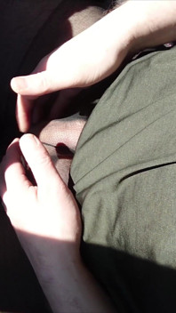 Sexy Pauze Met De Auto in Zwarte Panty's