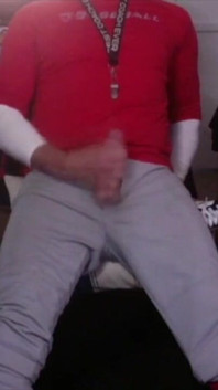 Horny After Baseball Practice Jockdad87 Busts a Nut on a Jordan Shoe
