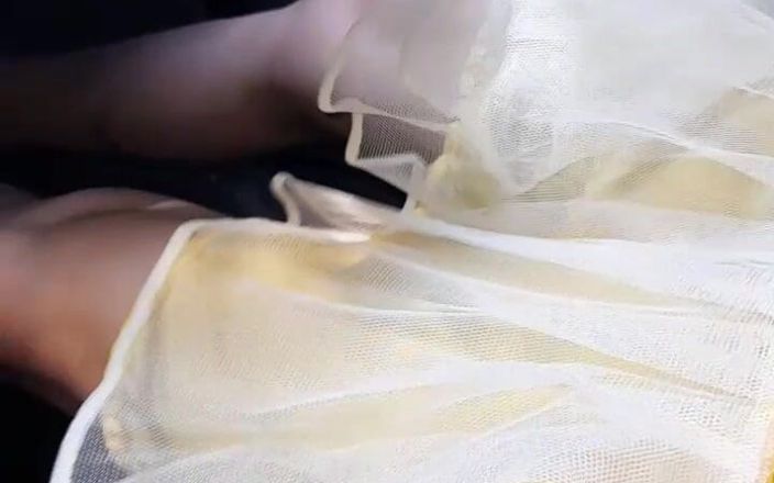 Naomisinka: Satin Silk Gold Dress Masturbation Cum