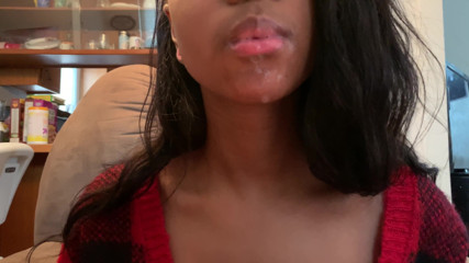 Httpfawn: Sloppy cyclamen dildo BJ close up