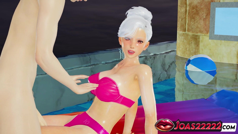 Joas22222: Murasaki animazione 3D bionda bagnata - massaggio gemiti grandi tette, masturbazione dildo,...