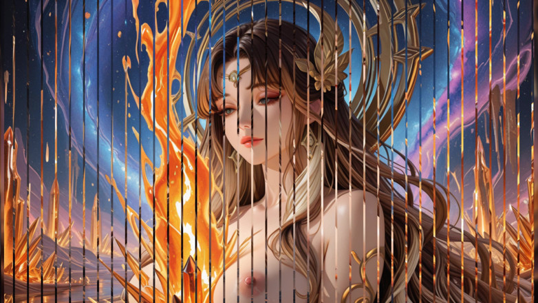 VelvetInk Studio: Cosmic Nude Goddess Slideshow: Galactic Blue Aura &amp; Molten Crystals - Ai...
