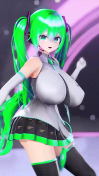 Hatsune Miku - peitos enormes despir- dança Hentai Vocaloid Bibbidiba Song Mmd 3D Green Hair Color Edit Smixix