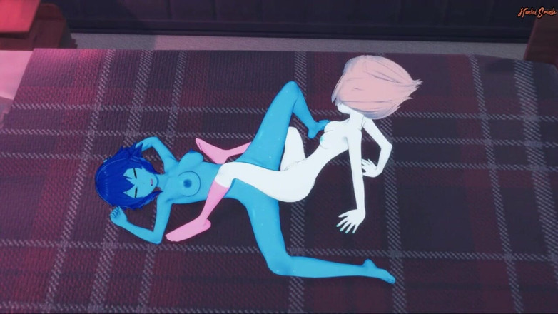 Hentai Smash: Crystal Gems Pearl and Lapis have lesbian sex on a...