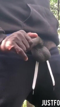 Jerking off Until Shot Thick Loads in the Forest