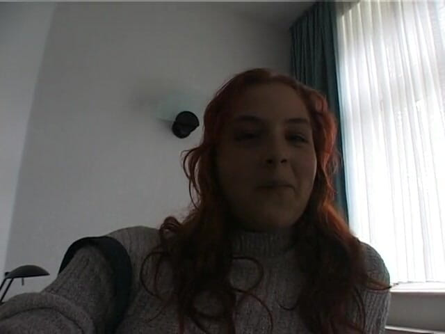 Lucky Wankerz: Hairy redhead bbw fingers her pussy on the bed