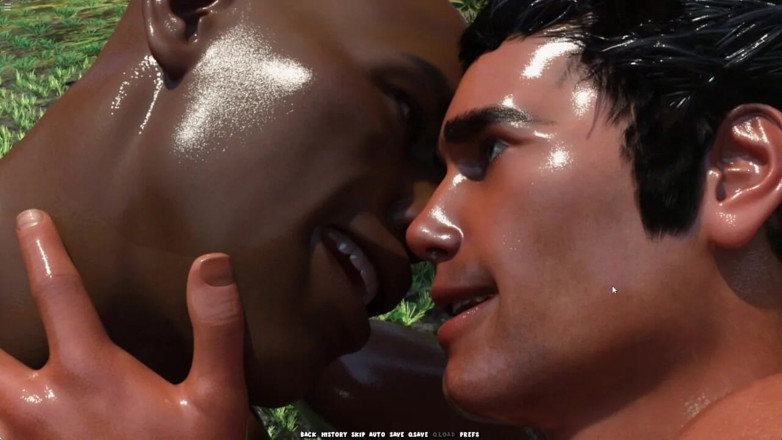 Future man: Chico negro musculoso cachondo follando mi boca llena de esperma