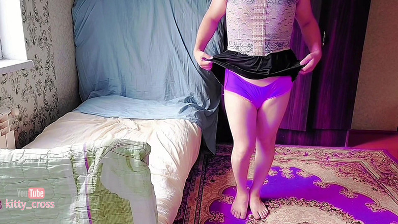 Kitty_Cross: Shemale Self Ass Spanking White Body Big Butt Booty