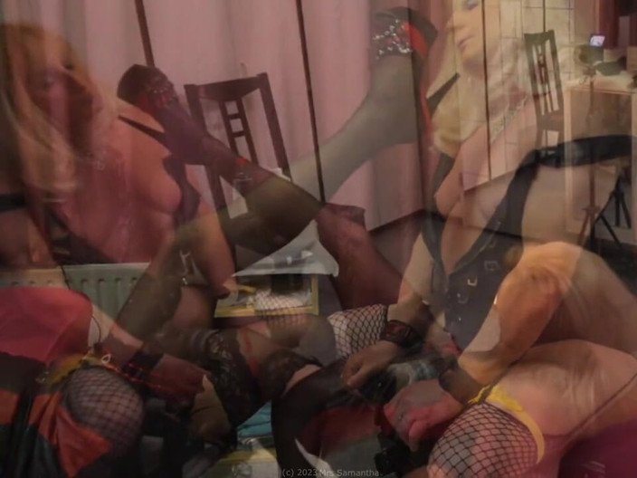 Mrs Samantha: Marina călărește din nou scaunul de futut cu vibrator!