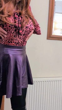 Short Skirt, Tights & Thigh Boots