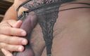 My panties: Masturbace černých francouzských kalhot