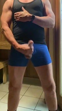 Another Sauna Cumshot From Dilf Jockdad87