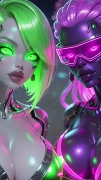 Beautiful Aliens Kiss on Nice Music, Ai Animation