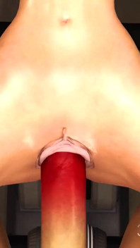 3D sexy dickgirl si hraje s horkou teenagerkou s manžetou v laboratoři