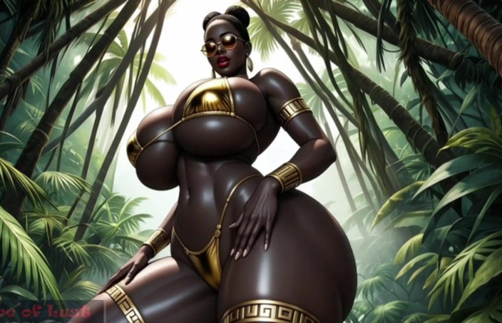Game of Lust 3D: Gol Femeie africană țâțoasă dans bikini în junglă