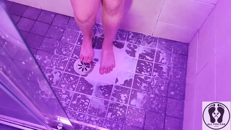 All You Can Fetish: Полная сцена в душе, смазанная маслом тело, фетиш, молоко, наливает меня