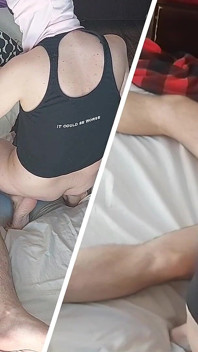 Blowjob with Amateur Wife, Hairy Pussy, Big Ass. Romantic Foreplay Amateur Couple.
