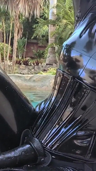 Worship Your Rubber Goddess by the Pool