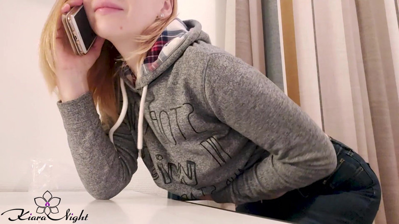 Kiara Night: Babe talking on the phone with lover and masturbate pussy