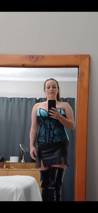 Outfit of the Day: Blue Corset and Thighhigh Boots